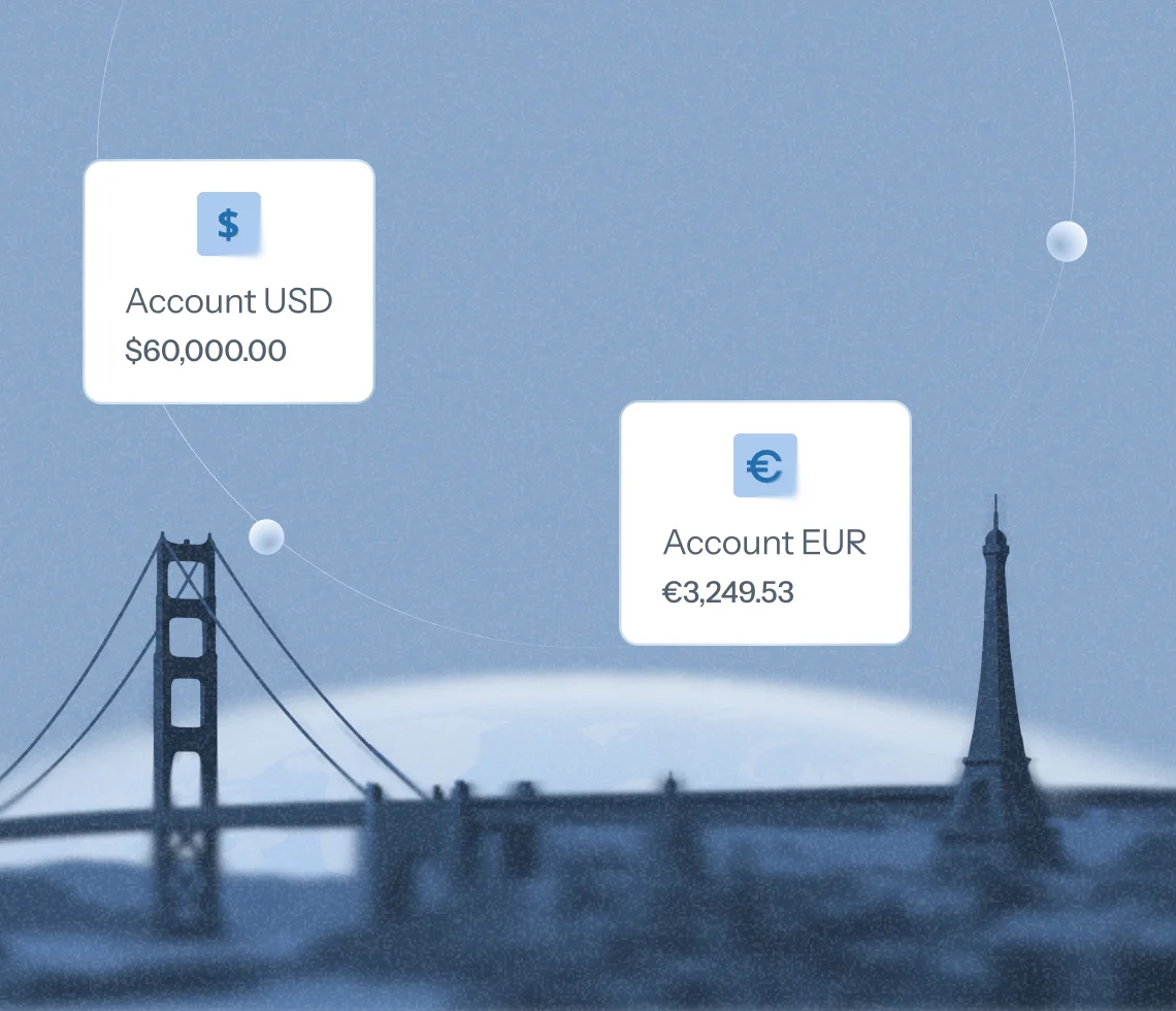 EUR and USD balances held side by side in a HEVN account